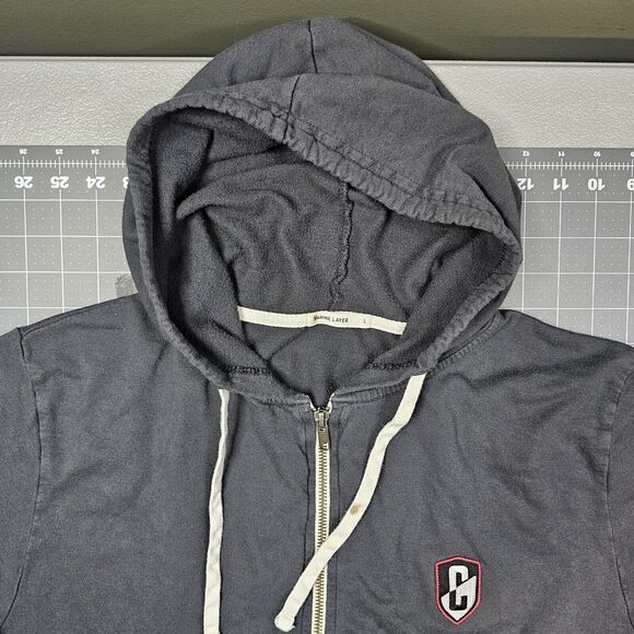 Marine Layer Hoodie Large Gray Full Zip City Camper Streetwear Minimalist Preppy - Picture 7 of 16